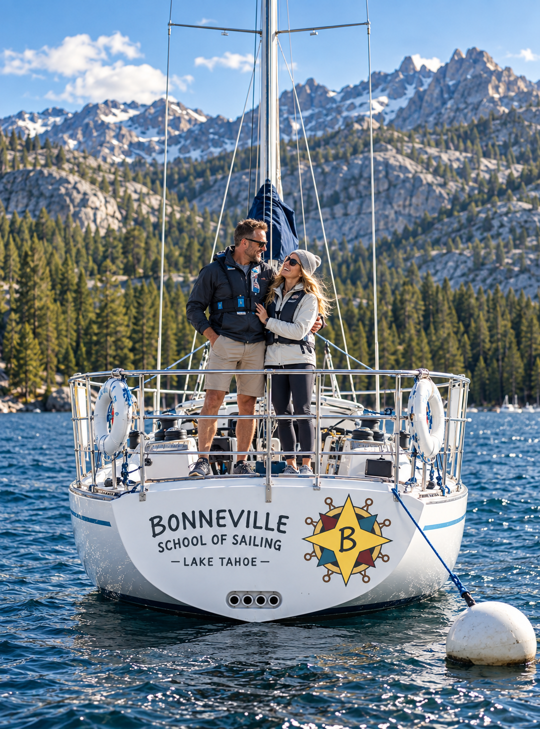 Bonneville sailing instructor teaching students on the water